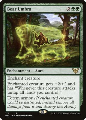Bear Umbra card from Commander: Kamigawa: Neon Dynasty