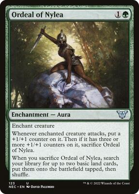 Ordeal of Nylea card from Commander: Kamigawa: Neon Dynasty