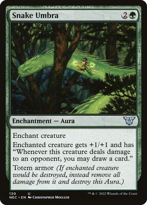 Snake Umbra card from Commander: Kamigawa: Neon Dynasty