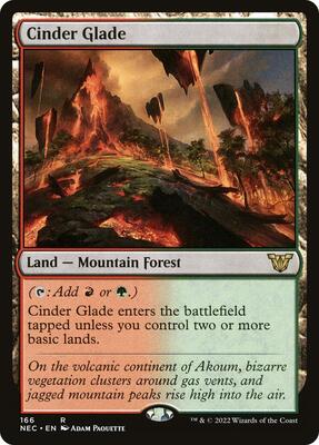 Cinder Glade card from Commander: Kamigawa: Neon Dynasty