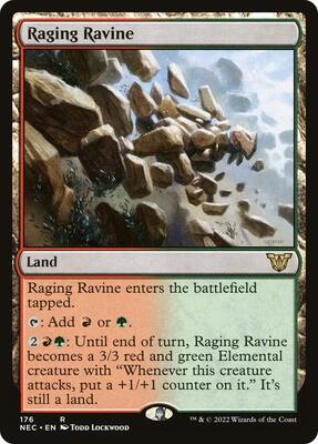 Raging Ravine card from Commander: Kamigawa: Neon Dynasty