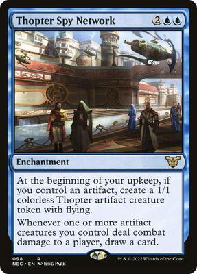Thopter Spy Network card from Commander: Kamigawa: Neon Dynasty