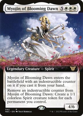 Myojin of Blooming Dawn (Extended Art) card from Commander: Kamigawa: Neon Dynasty