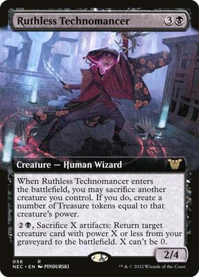 Ruthless Technomancer (Extended Art) card from Commander: Kamigawa: Neon Dynasty
