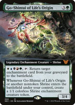 Go-Shintai of Life's Origin (Extended Art) card from Commander: Kamigawa: Neon Dynasty