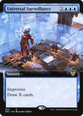 Universal Surveillance (Extended Art) card from Commander: Kamigawa: Neon Dynasty