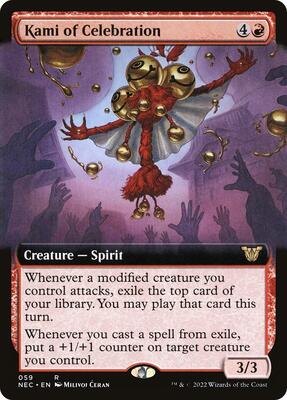Kami of Celebration (Extended Art) card from Commander: Kamigawa: Neon Dynasty