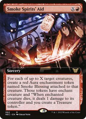 Smoke Spirits' Aid (Extended Art) card from Commander: Kamigawa: Neon Dynasty
