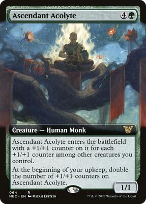 Ascendant Acolyte (Extended Art) card from Commander: Kamigawa: Neon Dynasty