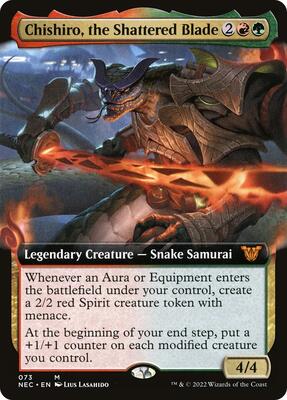 Chishiro, the Shattered Blade (Extended Art) card from Commander: Kamigawa: Neon Dynasty