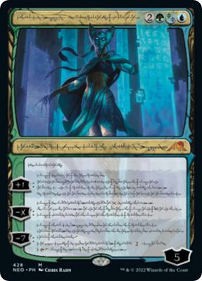Tamiyo, Compleated Sage (Phyrexian) (Foil Etched) card from Kamigawa: Neon Dynasty