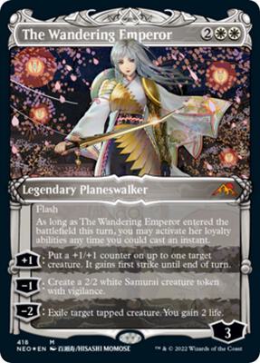 The Wandering Emperor (Showcase) (Foil Etched) card from Kamigawa: Neon Dynasty
