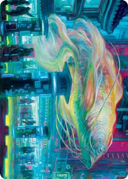 Skyswimmer Koi Art Card card from Art Series: Kamigawa: Neon Dynasty