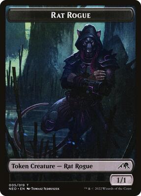 Rat Rogue Token card from Kamigawa: Neon Dynasty