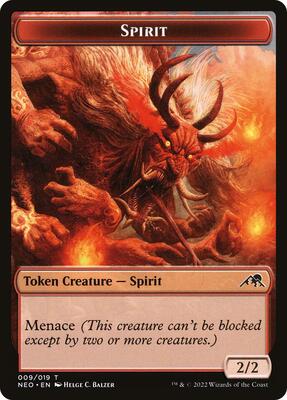 Spirit Token (009) card from Kamigawa: Neon Dynasty