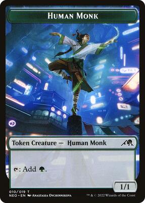 Human Monk Token card from Kamigawa: Neon Dynasty
