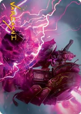 Voltage Surge Art Card (Gold-Stamped Signature) card from Art Series: Kamigawa: Neon Dynasty