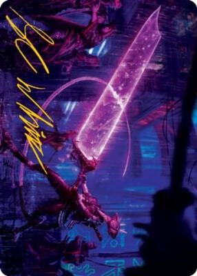 Enormous Energy Blade Art Card (Gold-Stamped Signature) card from Art Series: Kamigawa: Neon Dynasty