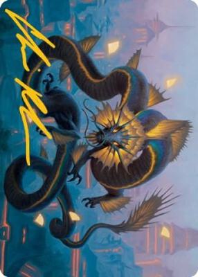 Ao, the Dawn Sky Art Card (25/81) (Gold-Stamped Signature) card from Art Series: Kamigawa: Neon Dynasty