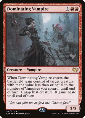 Dominating Vampire card from Promo Pack: Kamigawa: Neon Dynasty