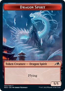 Dragon Spirit Token card from Kamigawa: Neon Dynasty