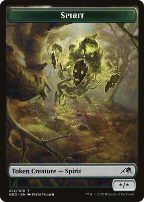Spirit Token (012) card from Kamigawa: Neon Dynasty