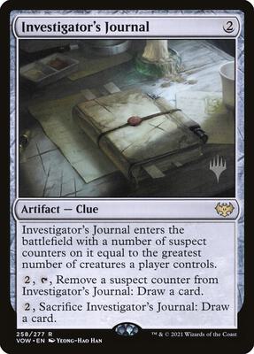 Investigator's Journal card from Promo Pack: Kamigawa: Neon Dynasty