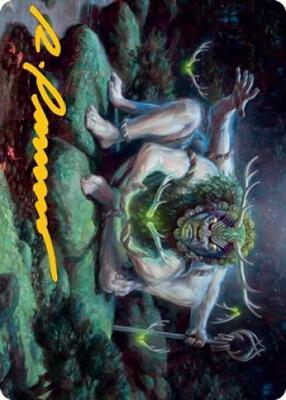 Myojin of Towering Might Art Card (Gold-Stamped Signature) card from Art Series: Kamigawa: Neon Dynasty