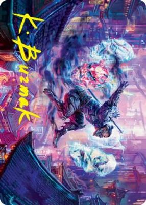 Thousand-Faced Shadow Art Card (Gold-Stamped Signature) card from Art Series: Kamigawa: Neon Dynasty