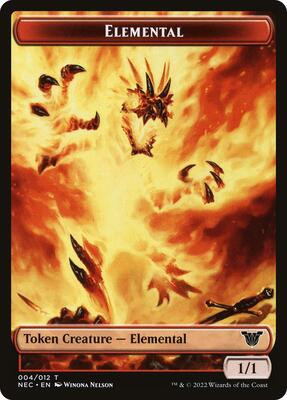 Elemental // Spirit (009) Double-Sided Token card from Commander: Kamigawa: Neon Dynasty