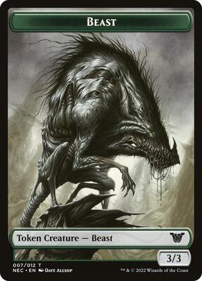 Beast // Treasure Double-Sided Token card from Commander: Kamigawa: Neon Dynasty