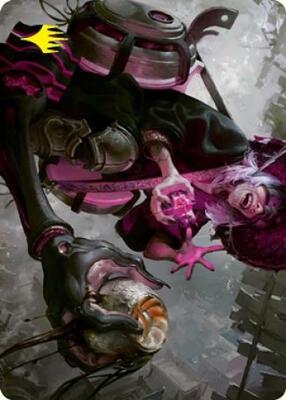 Undercity Scrounger Art Card (Gold-Stamped Signature) card from Art Series: Kamigawa: Neon Dynasty