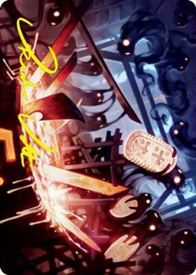 Smoke Spirits' Aid Art Card (Gold-Stamped Signature) card from Art Series: Kamigawa: Neon Dynasty