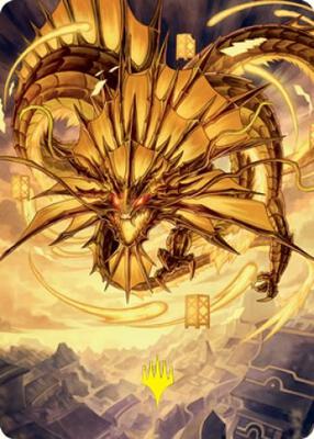 Ao, the Dawn Sky Art Card (46/81) (Gold-Stamped Signature) card from Art Series: Kamigawa: Neon Dynasty