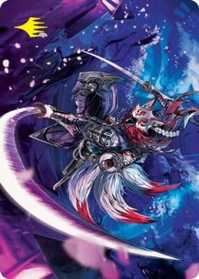 Blade-Blizzard Kitsune Art Card (Gold-Stamped Signature) card from Art Series: Kamigawa: Neon Dynasty