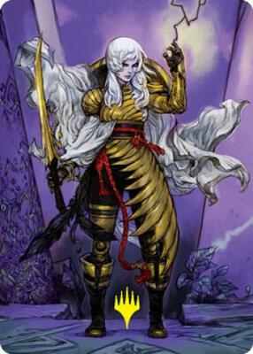 The Wandering Emperor Art Card (49/81) (Gold-Stamped Signature) card from Art Series: Kamigawa: Neon Dynasty