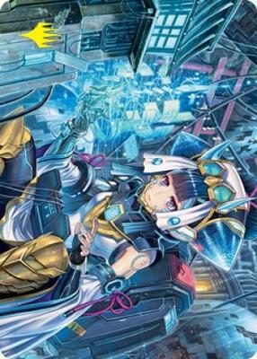 Covert Technician Art Card (Gold-Stamped Signature) card from Art Series: Kamigawa: Neon Dynasty