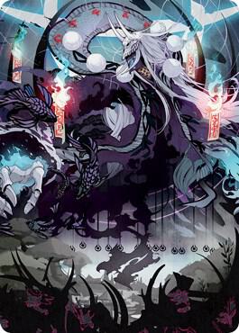 Echo of Death's Wail Art Card card from Art Series: Kamigawa: Neon Dynasty