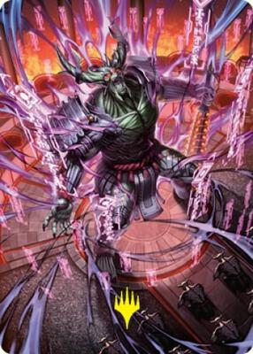 Hidetsugu, Devouring Chaos Art Card (Gold-Stamped Signature) card from Art Series: Kamigawa: Neon Dynasty