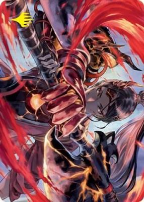 Risona, Asari Commander Art Card (Gold-Stamped Signature) card from Art Series: Kamigawa: Neon Dynasty
