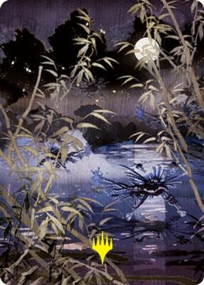 Swamp (297) Art Card (Gold-Stamped Signature) card from Art Series: Kamigawa: Neon Dynasty