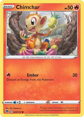 Chimchar card from SWSH09: Brilliant Stars