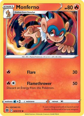 Monferno card from SWSH09: Brilliant Stars