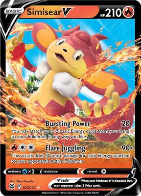 Simisear V card from SWSH09: Brilliant Stars