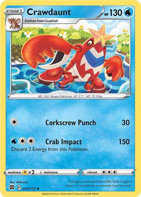 Crawdaunt card from SWSH09: Brilliant Stars