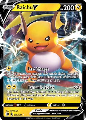 Raichu V card from SWSH09: Brilliant Stars