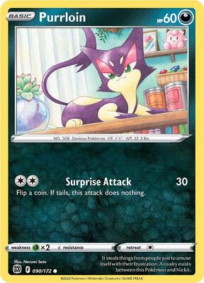 Purrloin card from SWSH09: Brilliant Stars