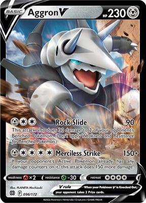 Aggron V card from SWSH09: Brilliant Stars