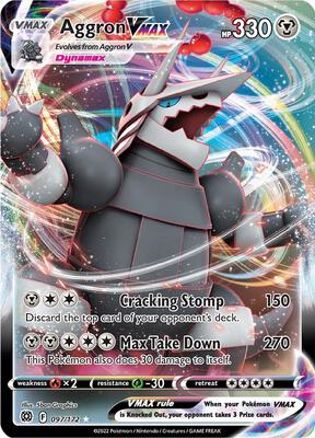 Aggron VMAX card from SWSH09: Brilliant Stars