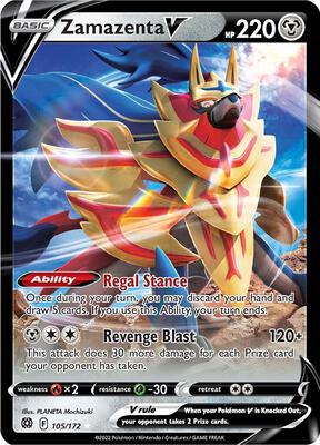 Zamazenta V card from SWSH09: Brilliant Stars